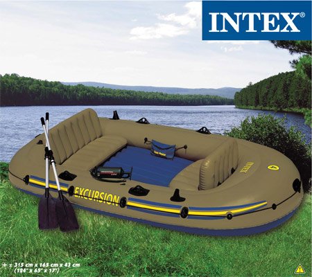 Intex Schlauchboot Motorboot aufrüstbar Grösse 315×65 Angelboot 400kg/4 Pers.Excursion 4