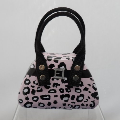 Blechdose Handtasche Leoparden-Muster rosa schwarz